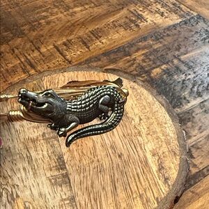 Bourbon and Bowties Black and Gold Alligator Accent Bracelet